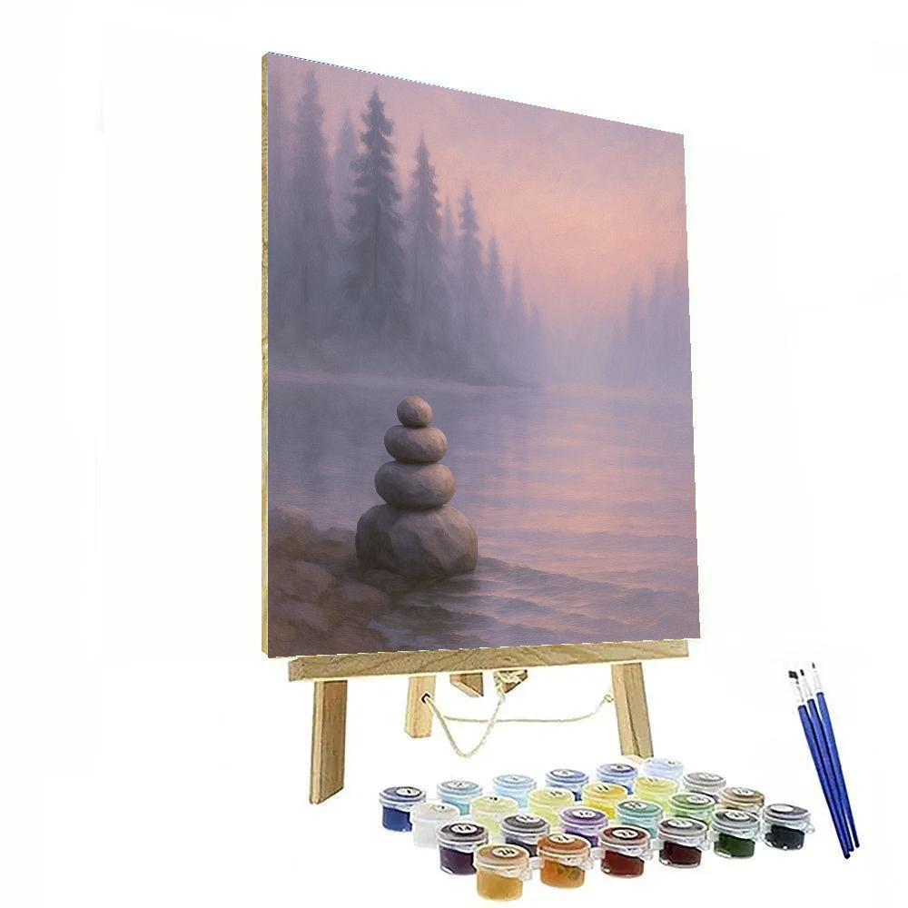 Lavender Mist Morning At Pine Needle Point Numbered painting kits