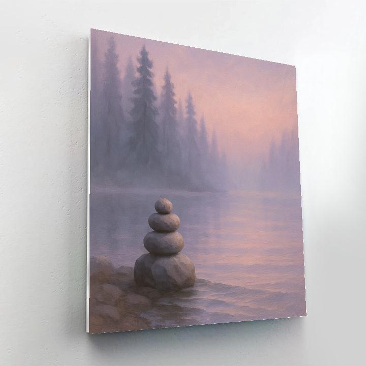 Lavender Mist Morning At Pine Needle Point Numbered painting kits