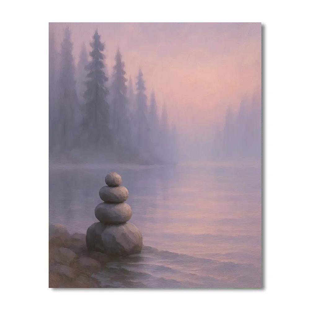 Lavender Mist Morning At Pine Needle Point Numbered painting kits