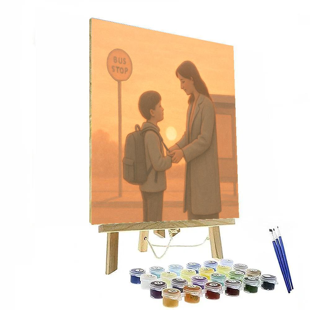 Sunrise Bus Stop Goodbye Painting by numbers kit