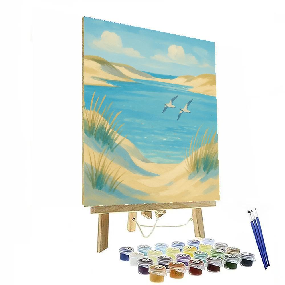 Seaside Lake Dunes At Quiet Blue Noon painting number kit