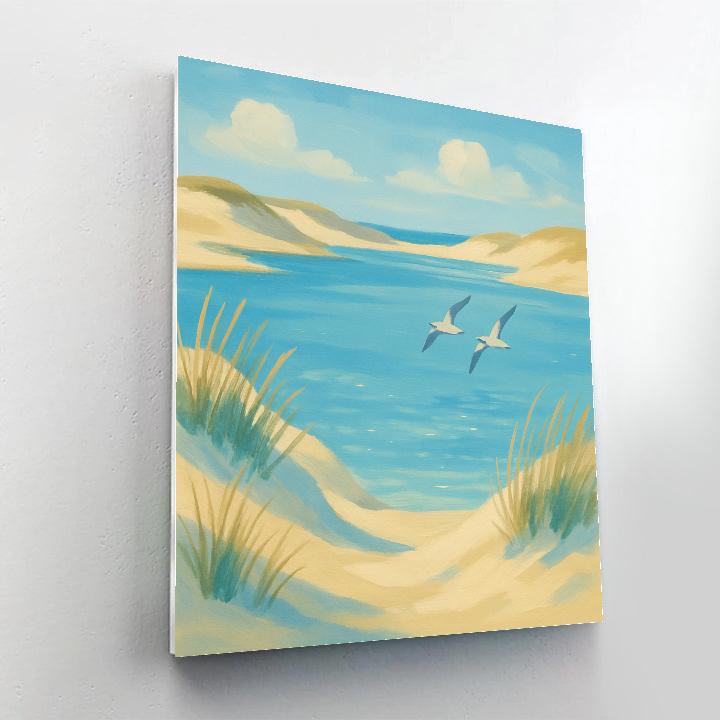Seaside Lake Dunes At Quiet Blue Noon painting number kit