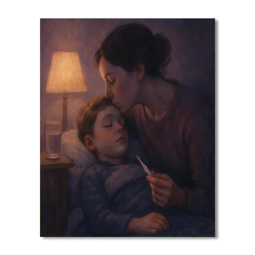 Thermometer Vigil And Gentle Forehead Kiss paint by numbers