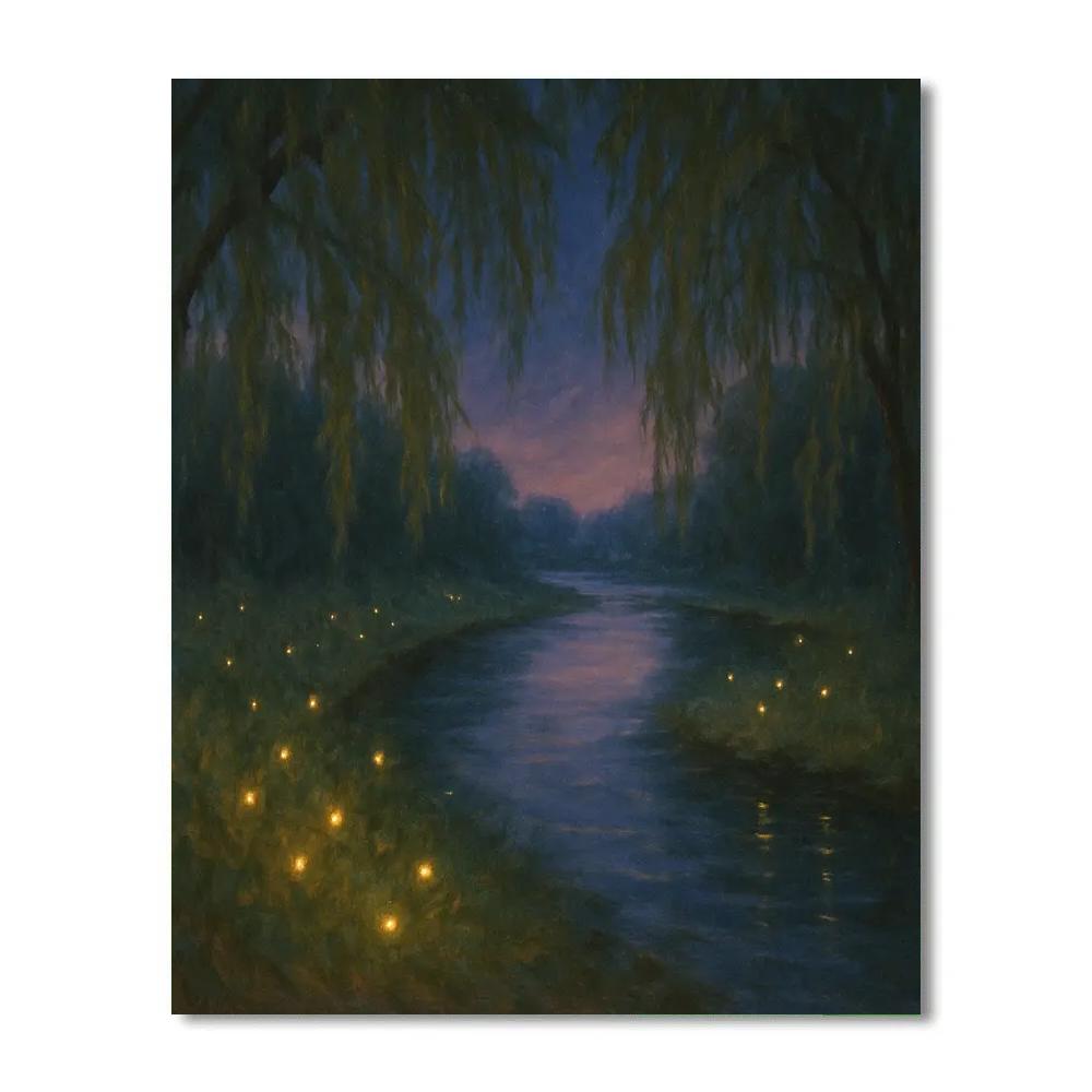 Firefly Twilight Along Willow Bend paint by numbers