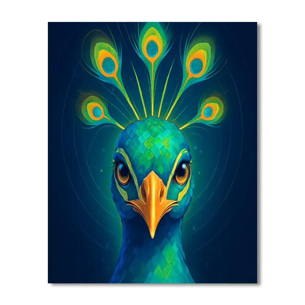 Lumen Bloom Peacock paint by number