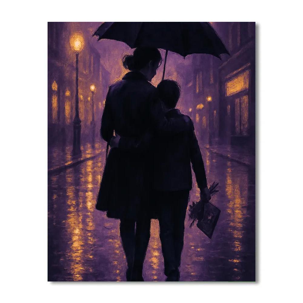 Shared Umbrella After The Recital Numbered painting kits