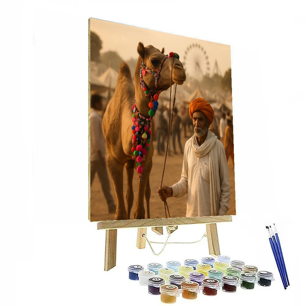 Pushkar Camel Fair Evening Market Rajasthan Painting by numbers kit