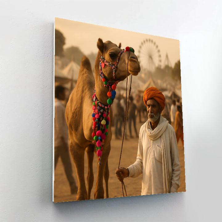 Pushkar Camel Fair Evening Market Rajasthan Painting by numbers kit