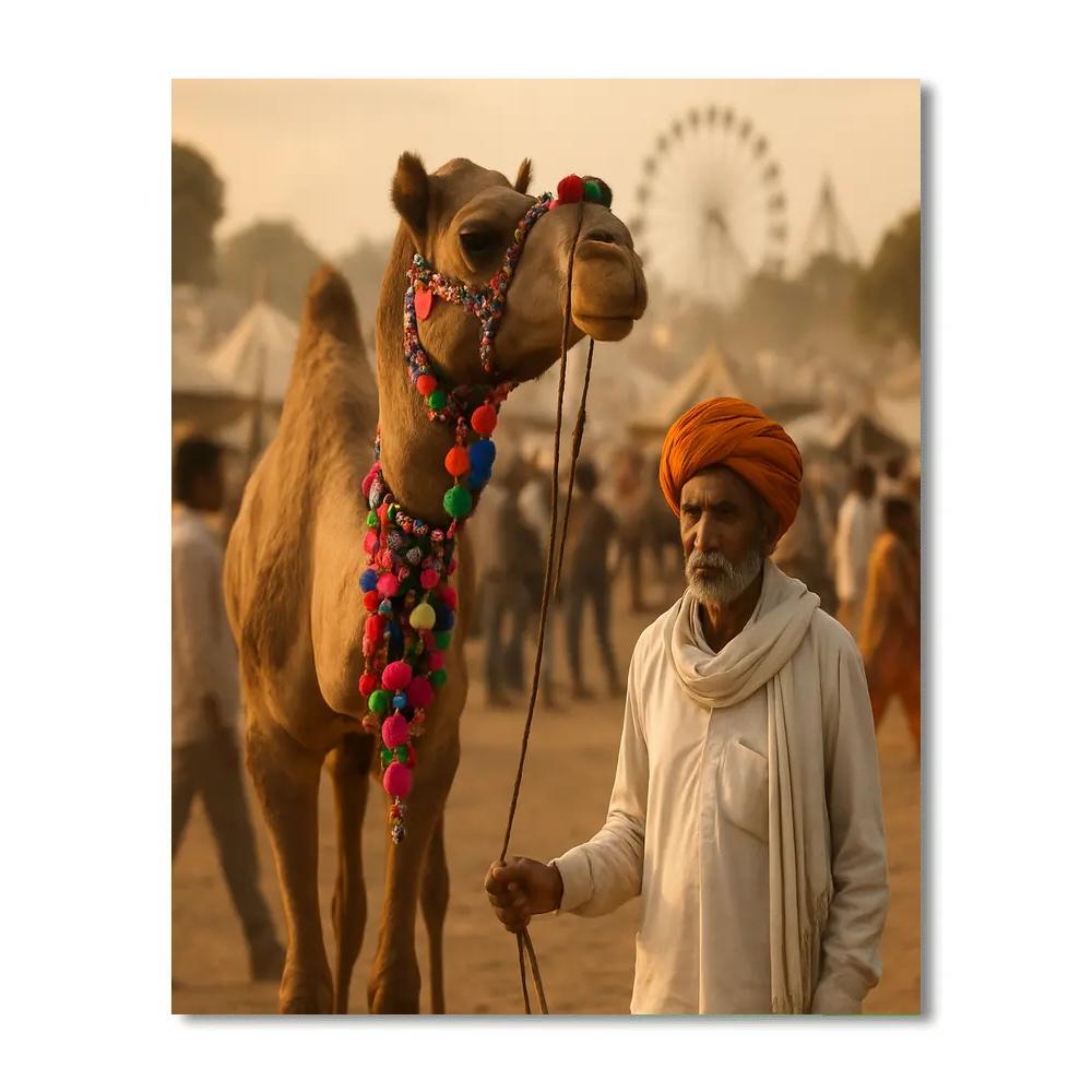 Pushkar Camel Fair Evening Market Rajasthan Painting by numbers kit