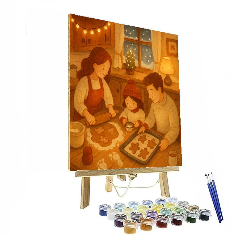 Holiday Baking Night In Warm Kitchen Numbered painting kits