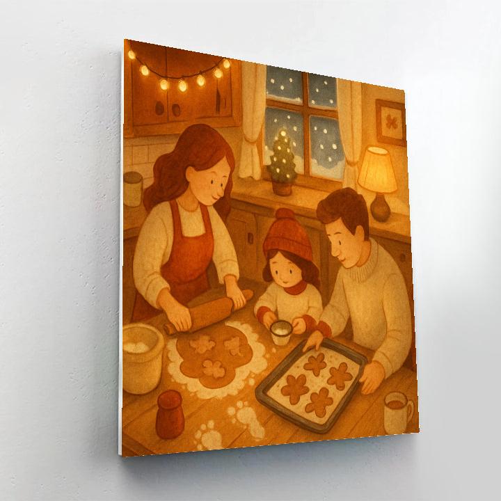 Holiday Baking Night In Warm Kitchen Numbered painting kits