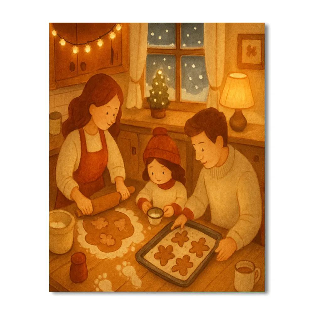 Holiday Baking Night In Warm Kitchen Numbered painting kits