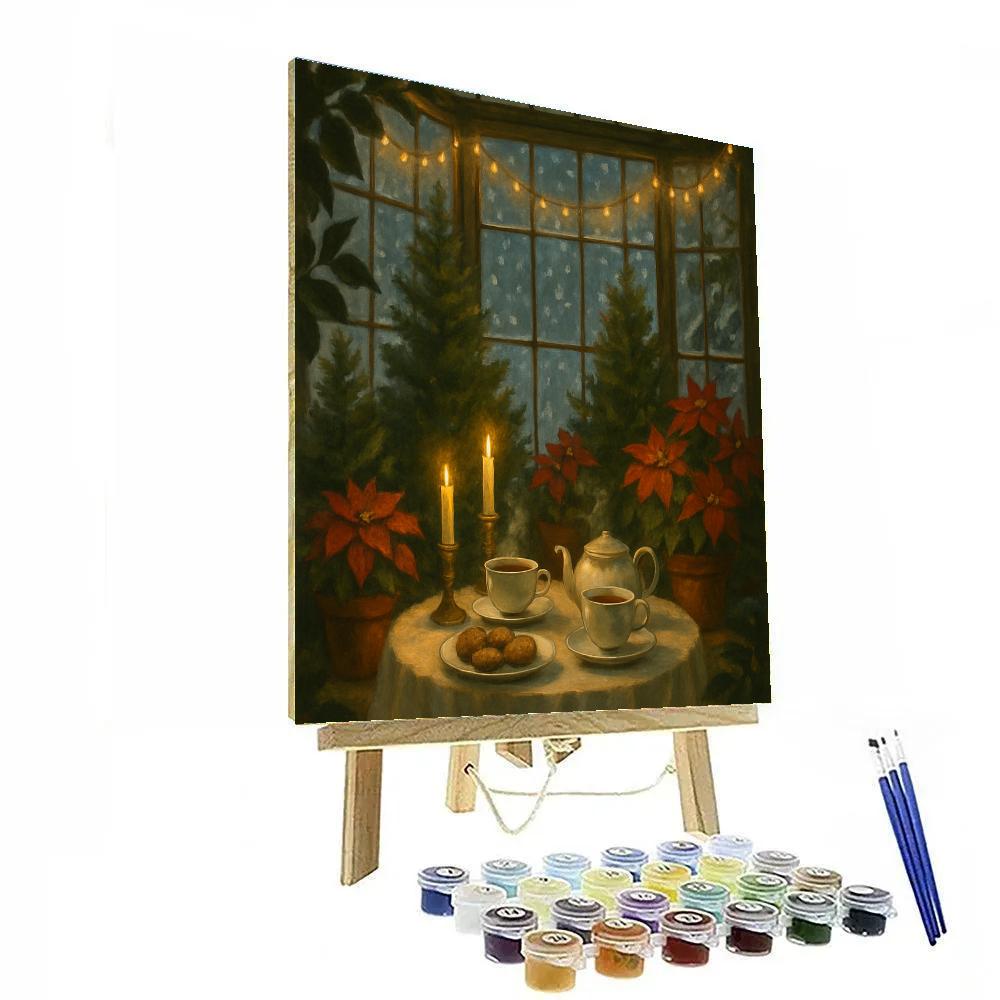 Midwinter Tea Party In Conservatory paint by numbers