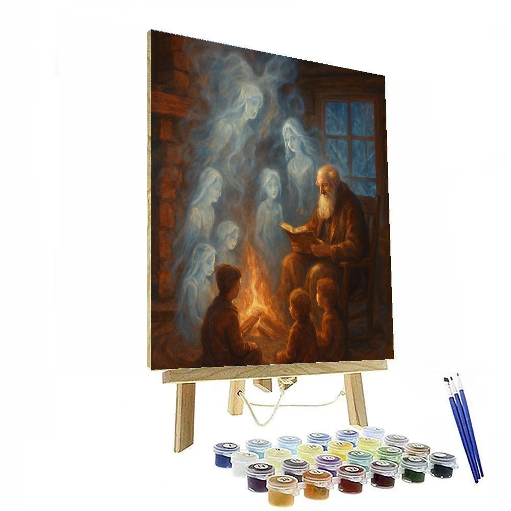 Fireside Storytime With Winter Spirits painting number kit