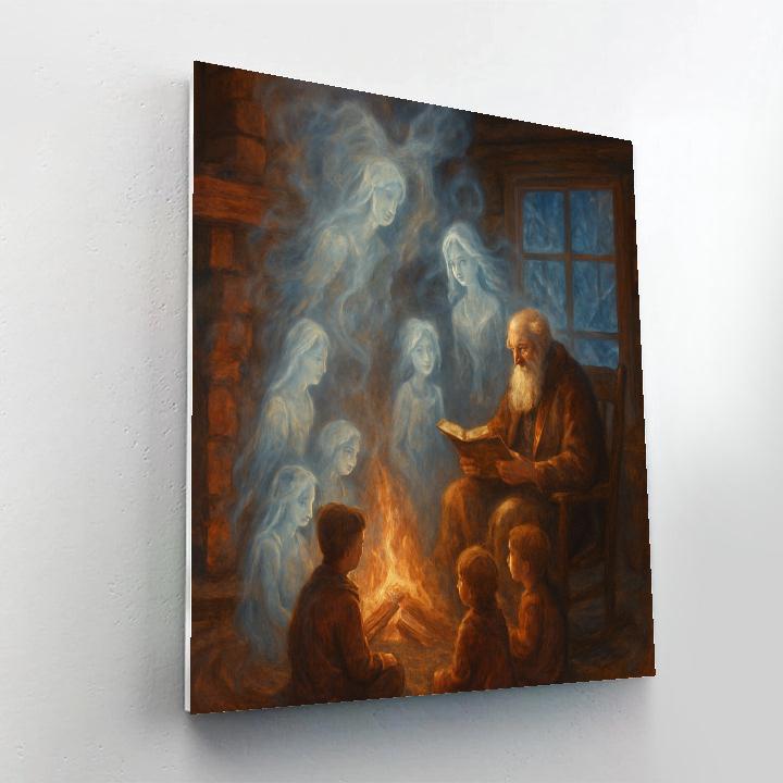 Fireside Storytime With Winter Spirits painting number kit