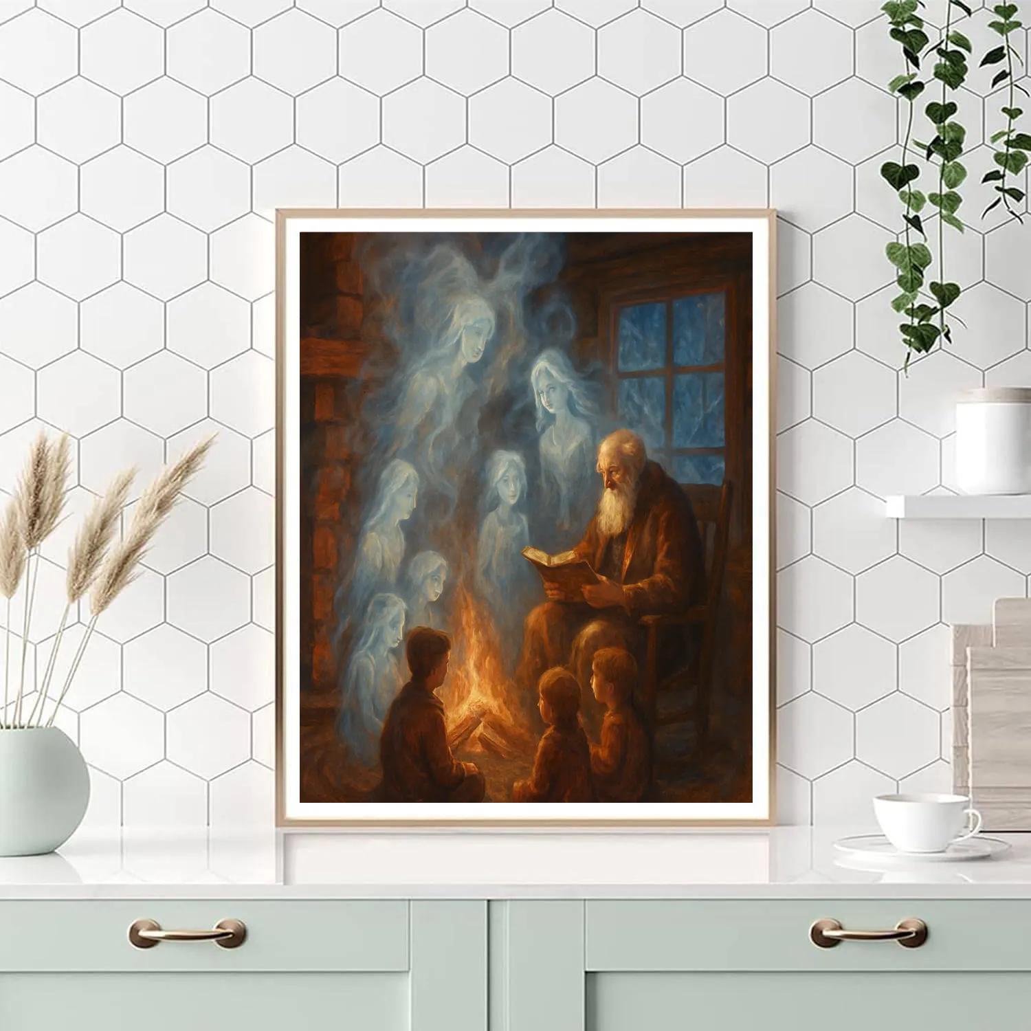 Fireside Storytime With Winter Spirits painting number kit