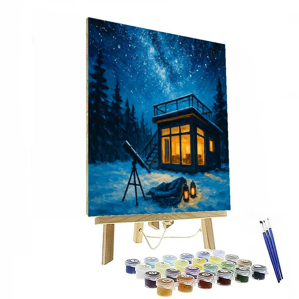 Northern Cabin With Stargazing Deck DIY paint by numbers