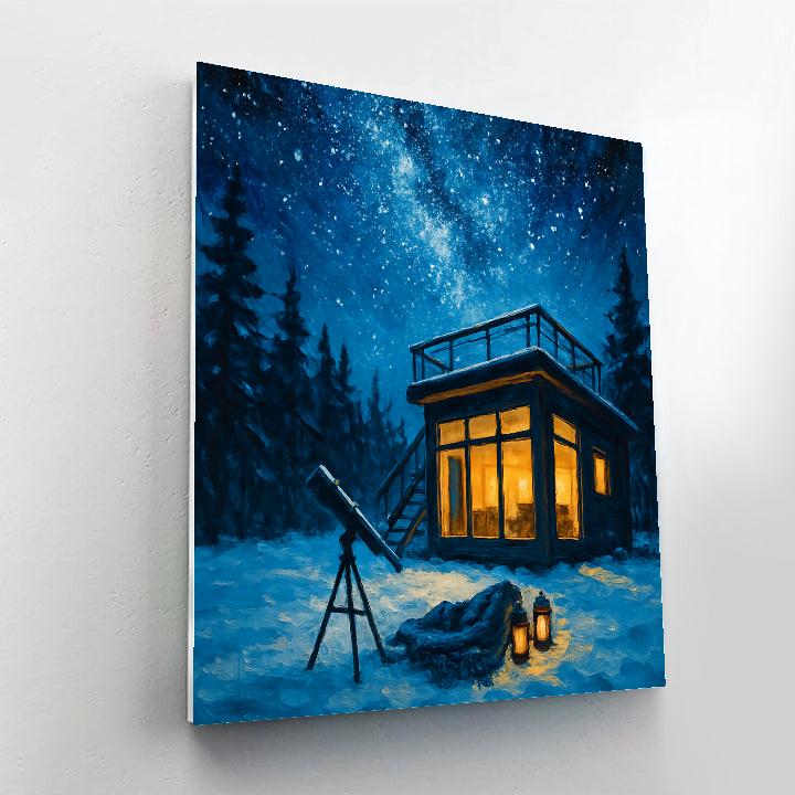 Northern Cabin With Stargazing Deck DIY paint by numbers