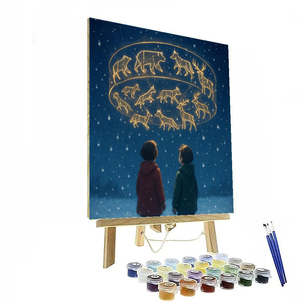 Holiday Carousel Of Constellation Animals Paint by numbers art