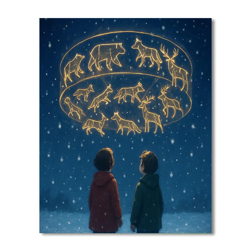 Holiday Carousel Of Constellation Animals Paint by numbers art