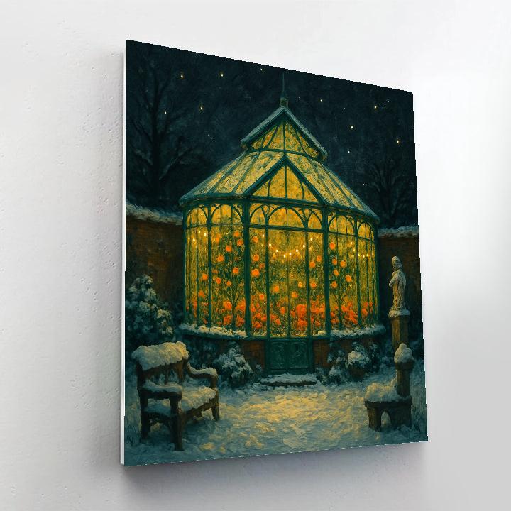 Midnight Christmas Garden Greenhouse paint by numbers