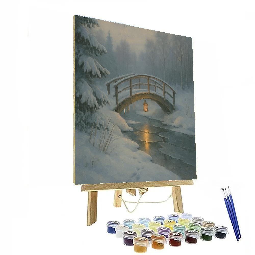 Lantern Bridge Over The Quiet Ice Run paint by numbers
