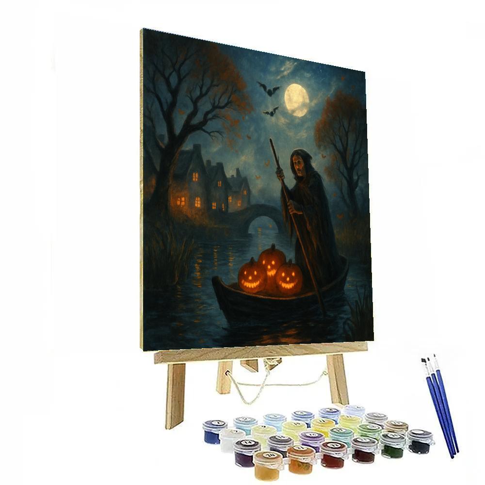 Lanterns Along The Hollow Canal Painting by numbers kit