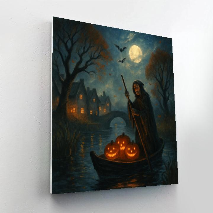 Lanterns Along The Hollow Canal Painting by numbers kit