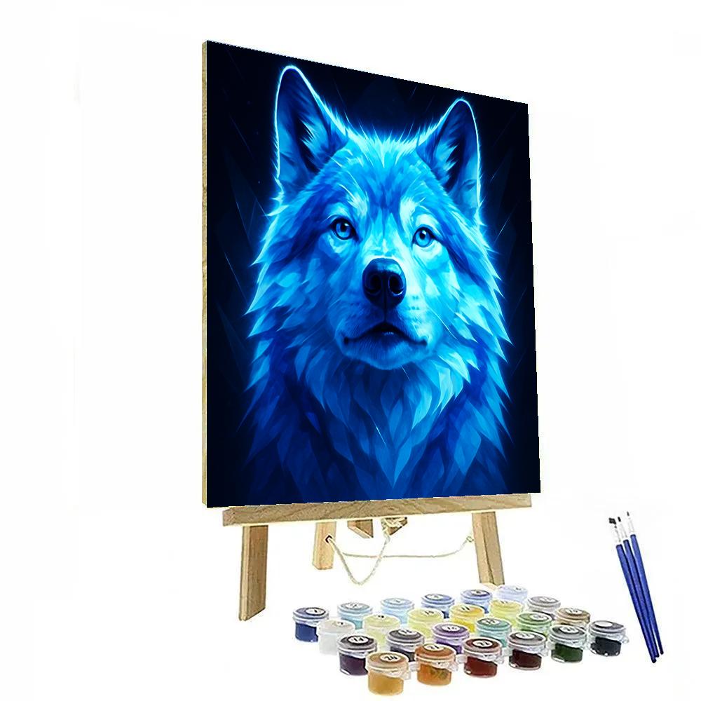 Prismatic Glacier Wolf Sentinel paint by number