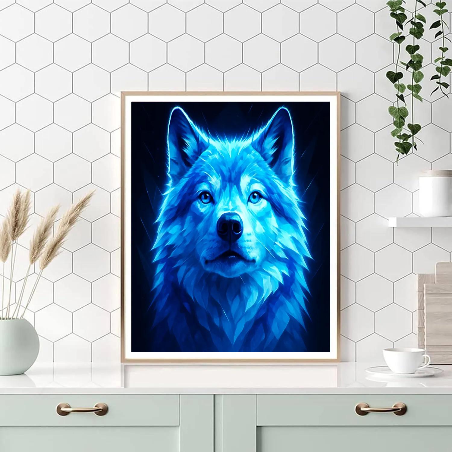 Prismatic Glacier Wolf Sentinel paint by number