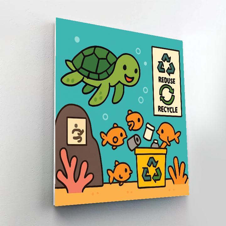 Coral Reef Recycling Patrol paint by numbers