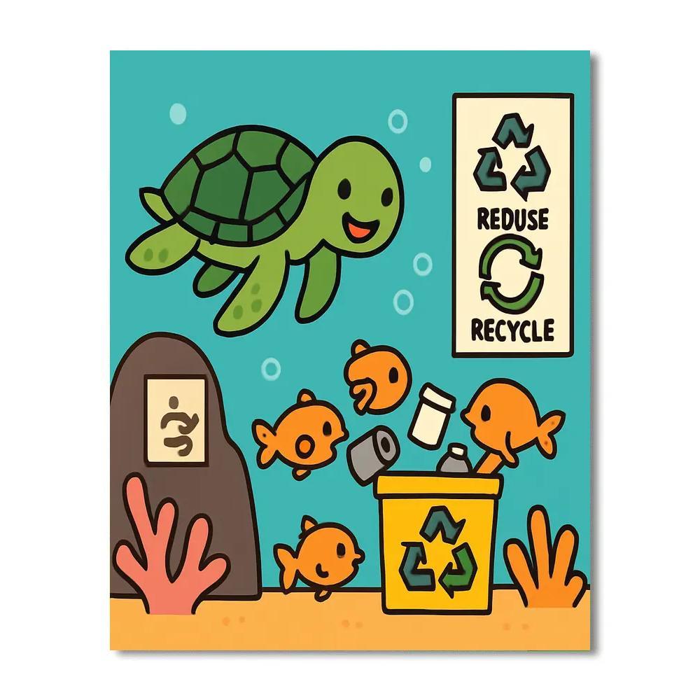 Coral Reef Recycling Patrol paint by numbers