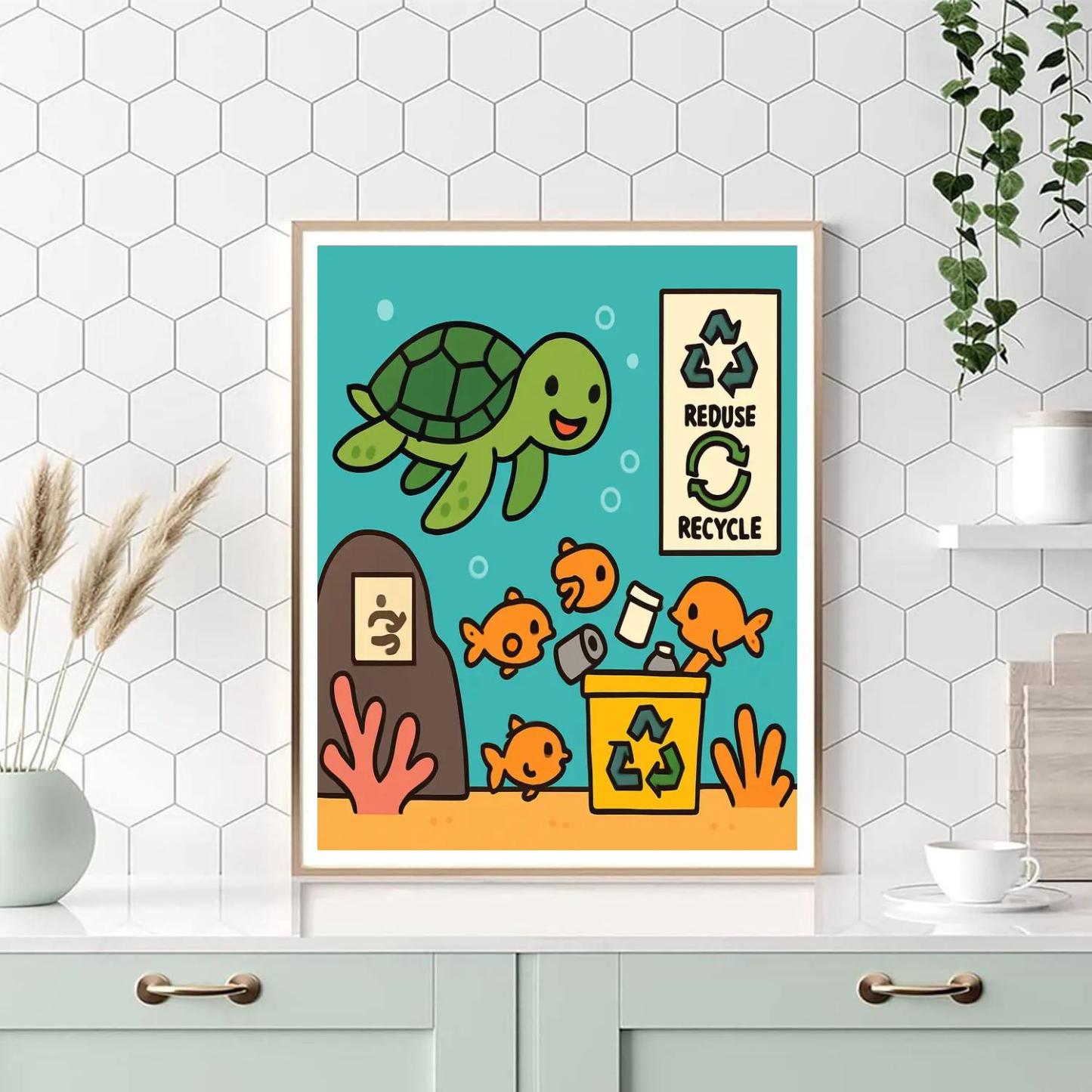 Coral Reef Recycling Patrol paint by numbers