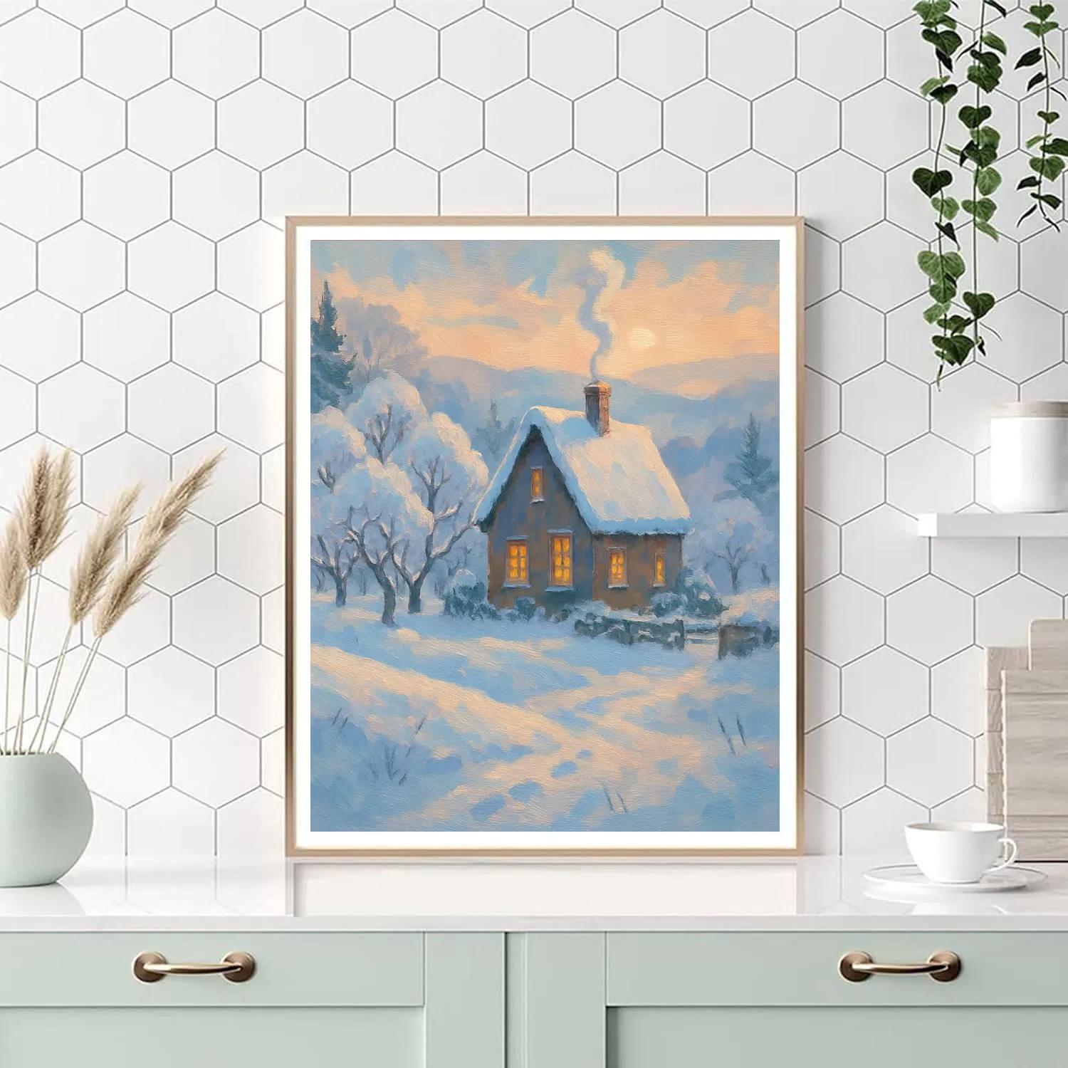 Sunrise Smoke Above The Hidden Orchard Cottage paint by color