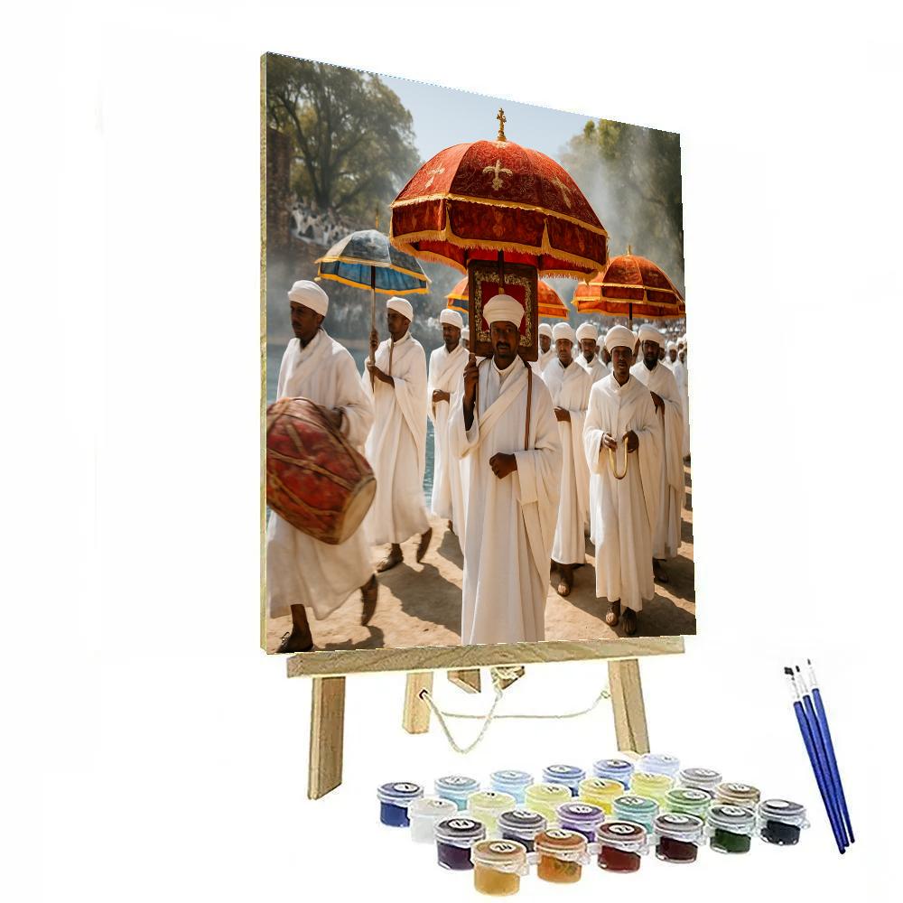 Timkat Epiphany Procession At The Fasilides Baths DIY paint by numbers