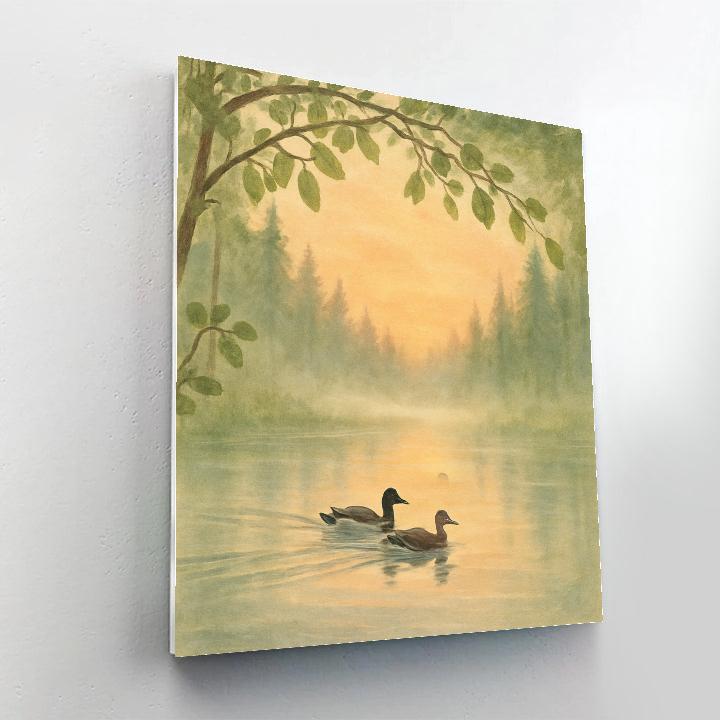 Sunrise Steam Over The Hidden Alder Pond Paint by numbers art