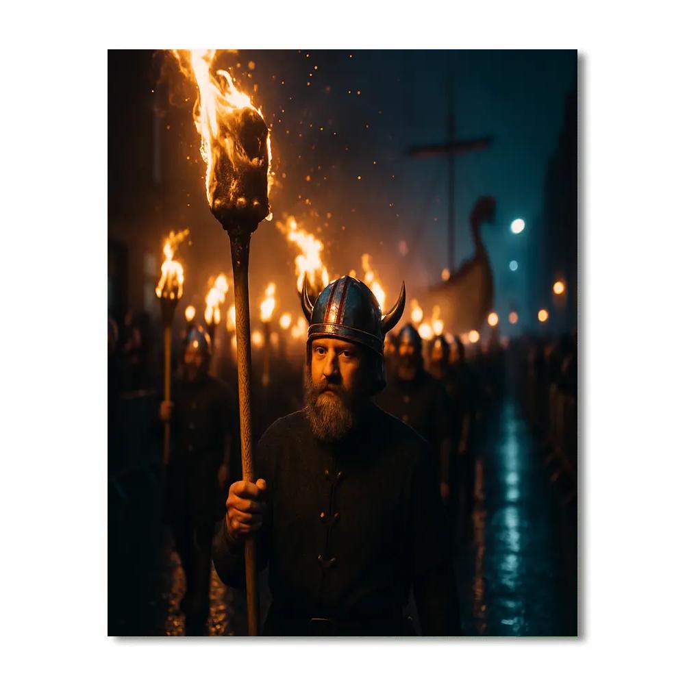 Up Helly Aa Torchlight Parade In Lerwick DIY paint by numbers