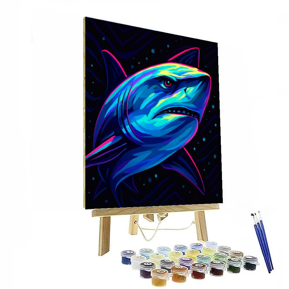 Neon Tide Shark Frontline paint by number