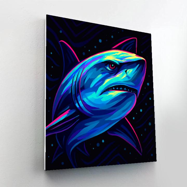 Neon Tide Shark Frontline paint by number