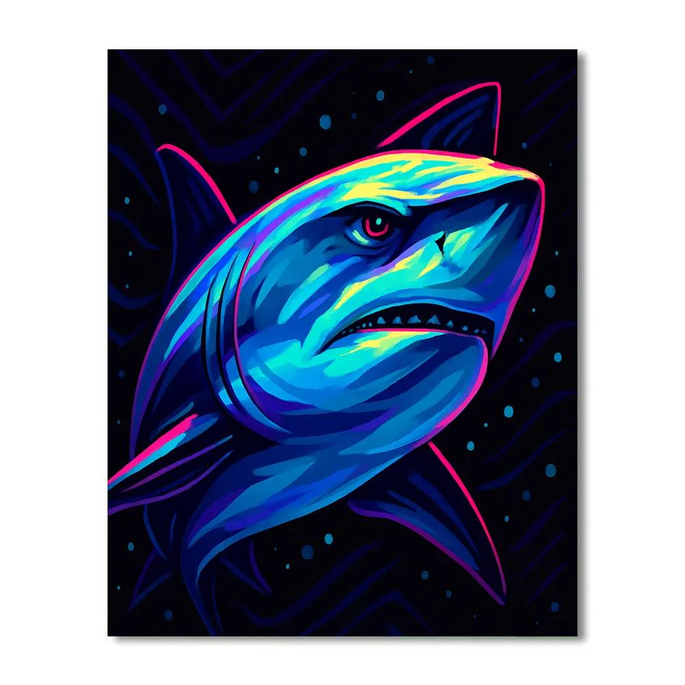 Neon Tide Shark Frontline paint by number