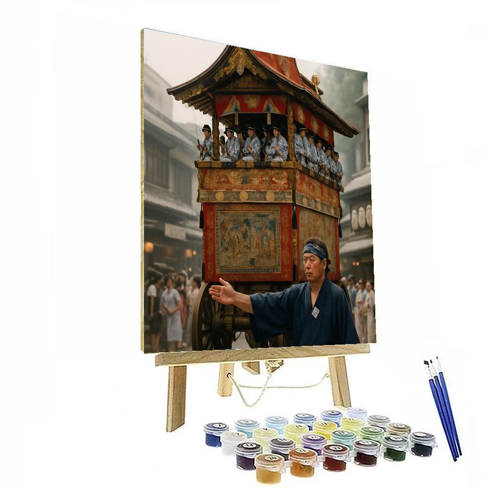 Gion Matsuri Yamaboko Float On Kyoto Street paint by number