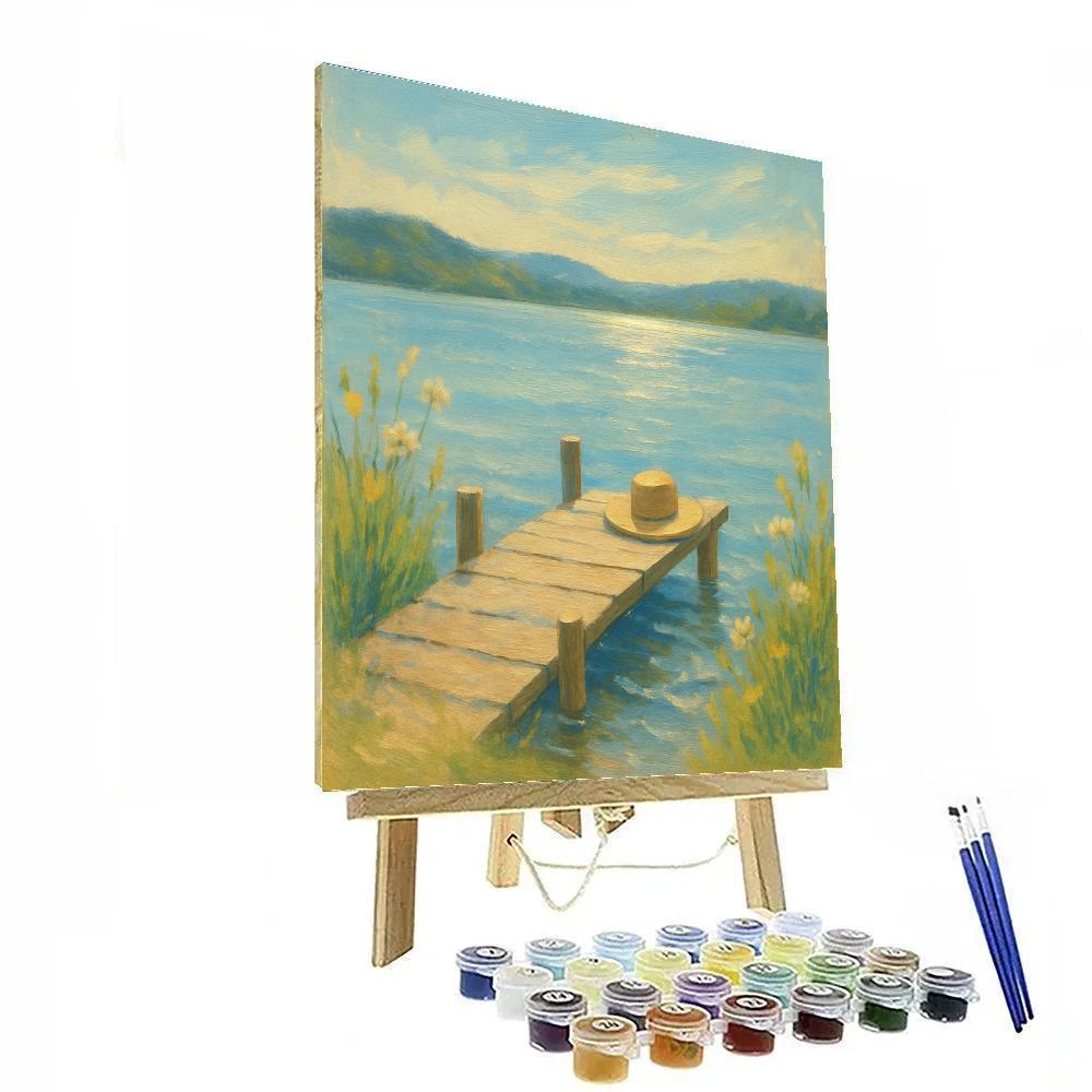 Wildflower Dock On A Gentle Summer Blue Lake Painting by numbers kit