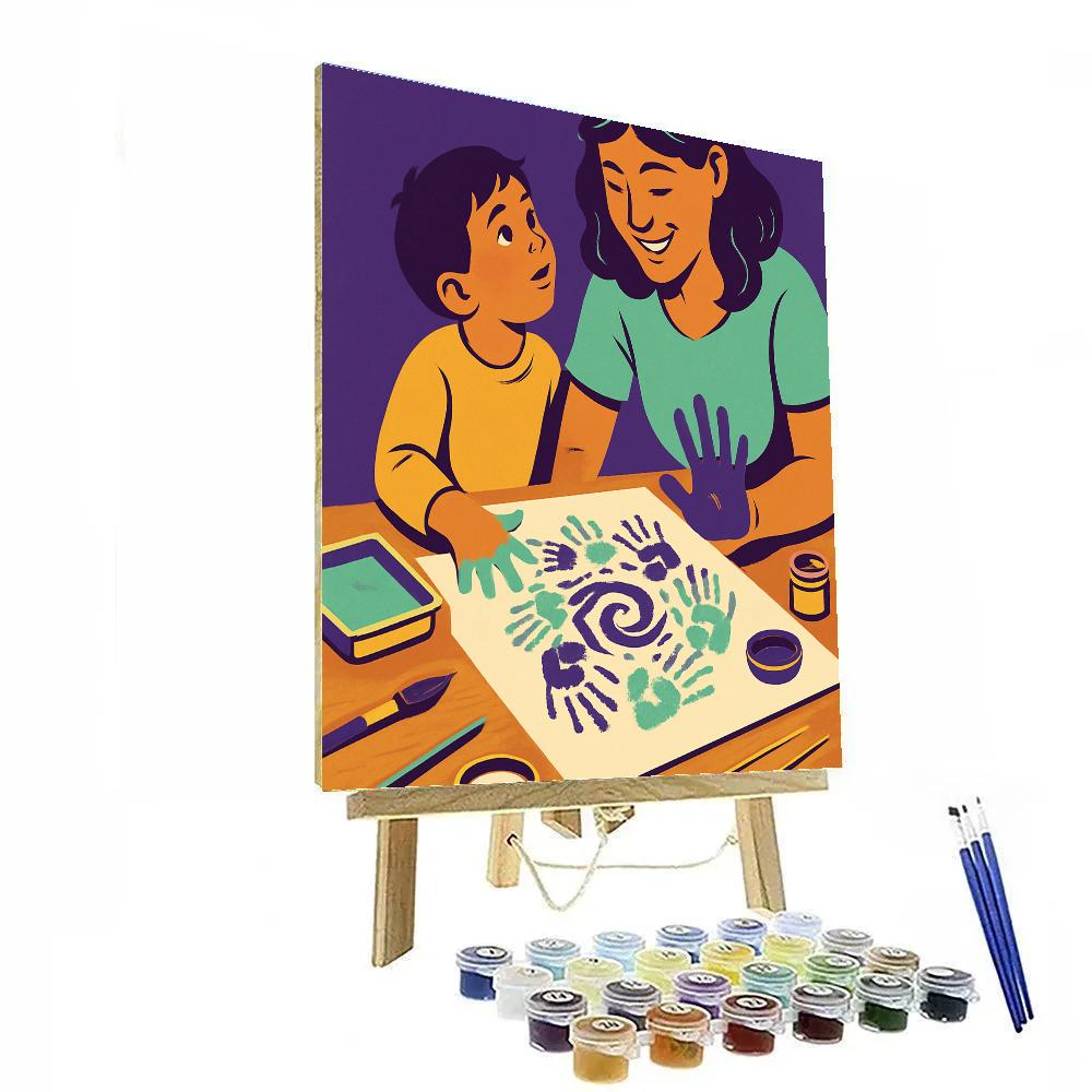 Cosmic Garden Handprint Keepsake Paint by numbers art