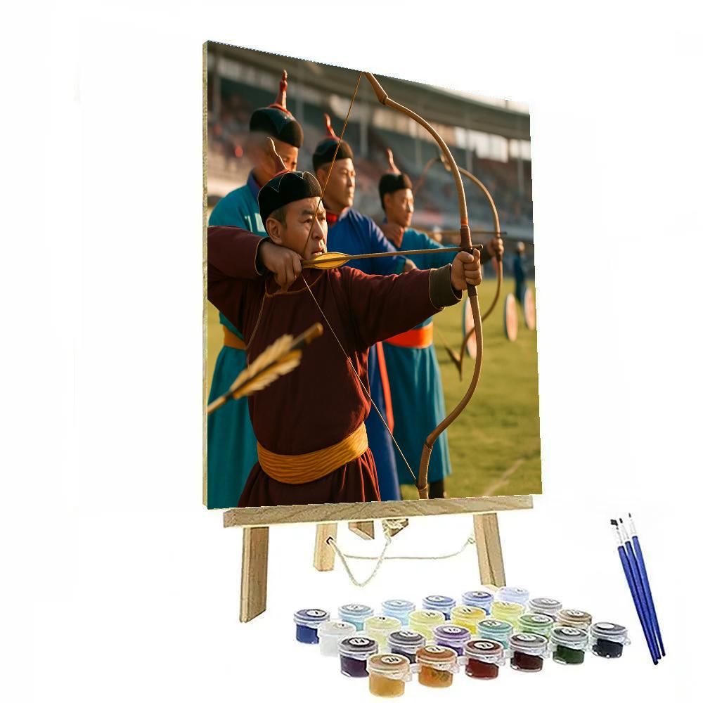Naadam Archery Line In Ulaanbaatar paint by numbers