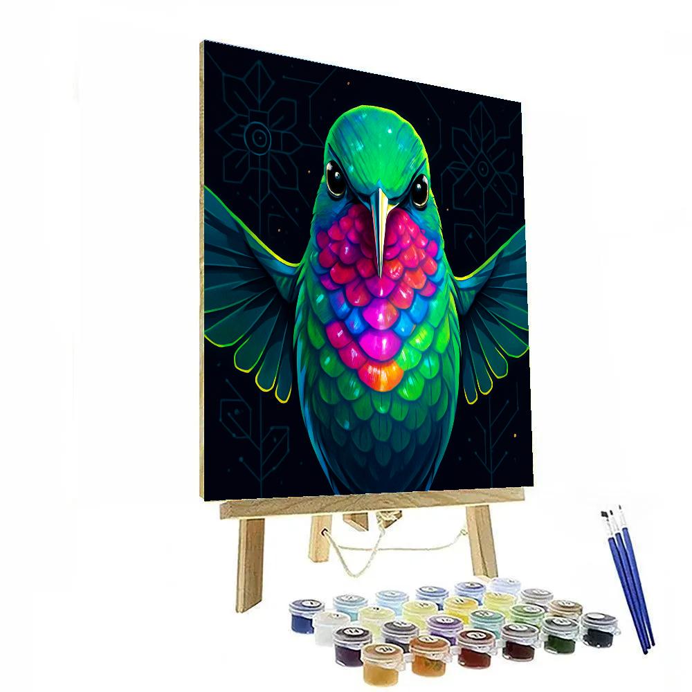 Circuit Bloom Hummingbird Focus paint by number