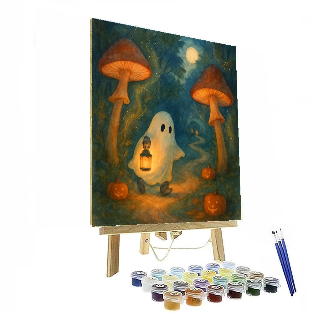 The Lantern Path Of Whispering Mushrooms painting number kit