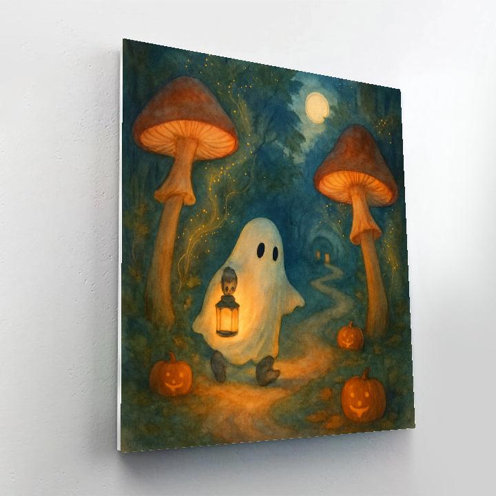 The Lantern Path Of Whispering Mushrooms painting number kit