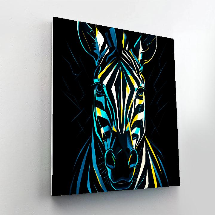 Monochrome Thunder Zebra Pulse Paint by numbers art