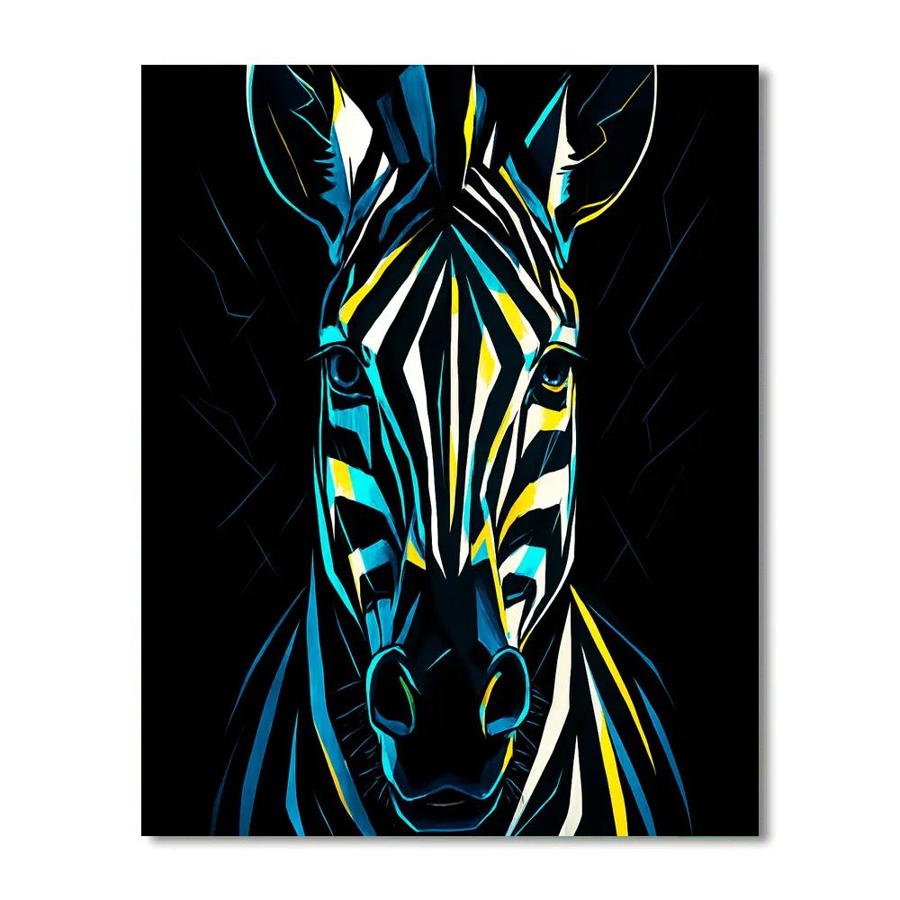 Monochrome Thunder Zebra Pulse Paint by numbers art