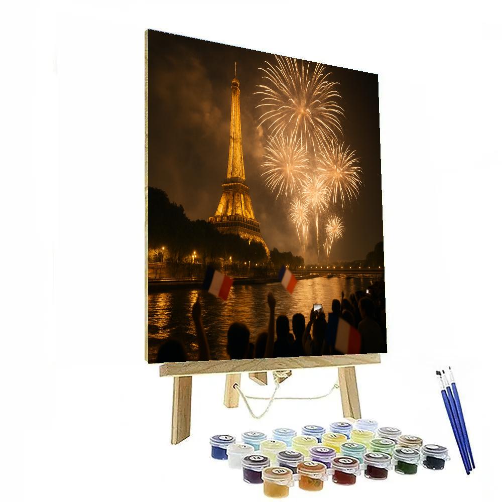 Bastille Day Fireworks Over The Seine DIY paint by numbers